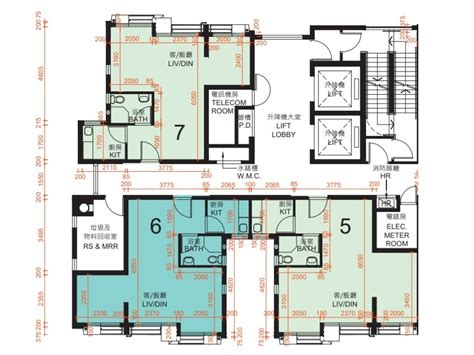 公屋大門尺寸|标准型大厦楼宇样本平面图 